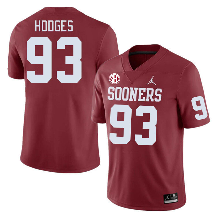 #93 Ace Hodges Oklahoma Sooners 2024 SEC Conference College Football Jerseys-Crimson